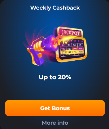 cashback bonus on cosmicslot casino site lasergun