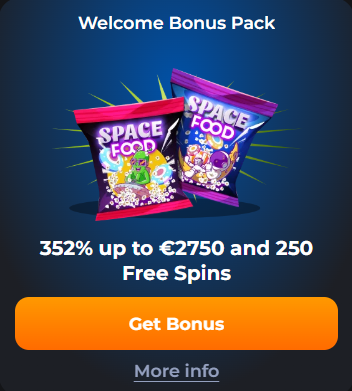 welcome bonus pack on cosmicslot casino site alien food